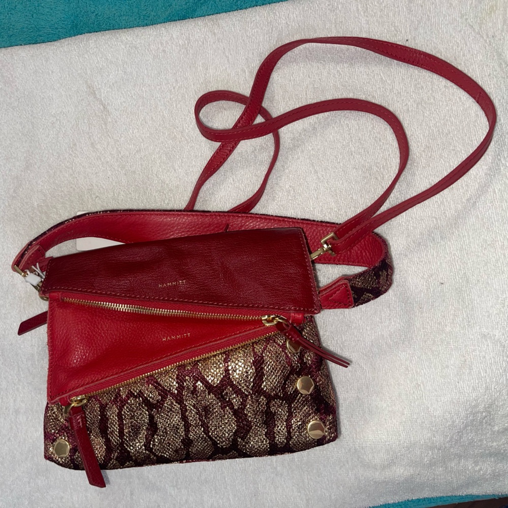 Hammitt Leather Crossbody Dillon Small Weather Cherry